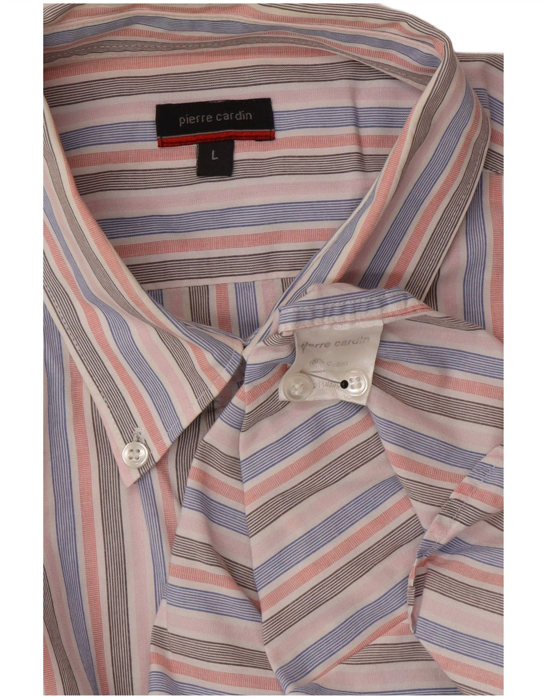 Camicia da uomo Pierre Cardin in cotone a righe grandi rosa