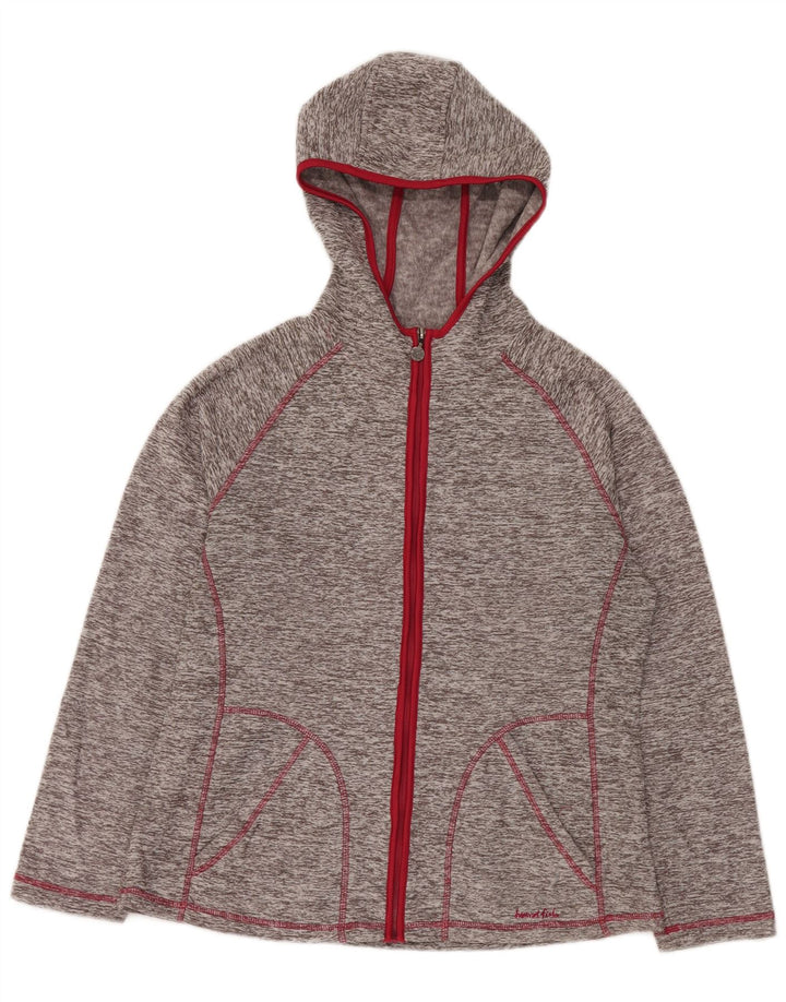 WEIRD FISH Womens Zip Hoodie Sweater UK 14 Large Grey Flecked Polyester