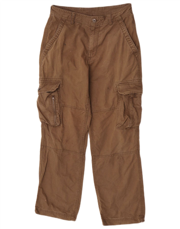 Marks & Spencer Mens Straight Cargo Trousers W30 L29 Khaki Cotton