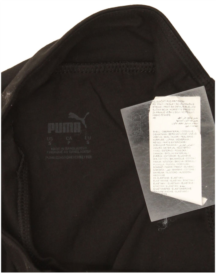 Puma Womens Graphic Leggings UK 8 Small Black Cotton