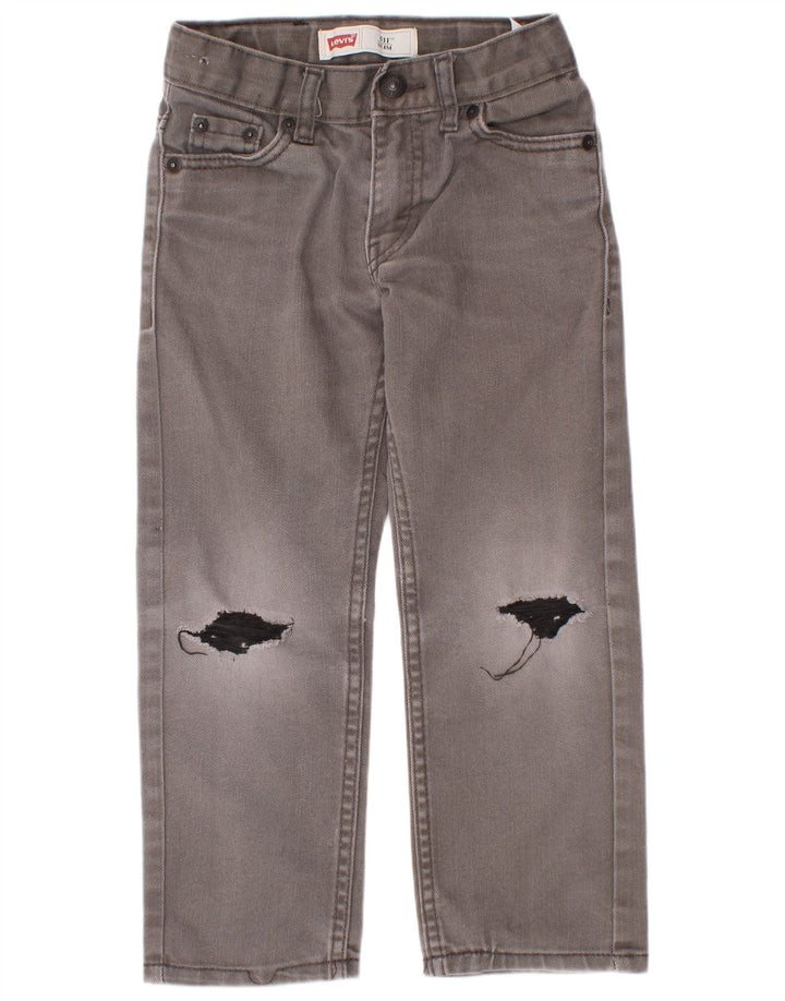 Levi's Boys 511 Distressed Slim Jeans 4-5 Years W22 L18 Grey Cotton