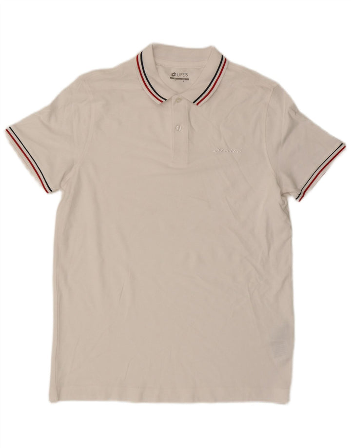 Lotto Herren-Poloshirt aus mittelweißer Baumwolle