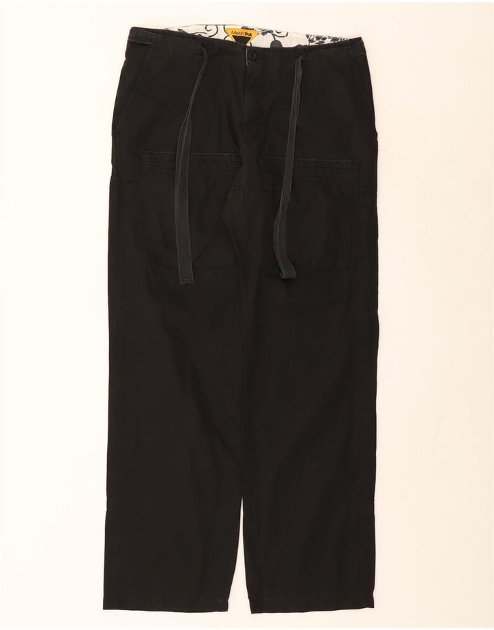 Meltin' Pot Mens Straight Cargo Trousers W33 L32 Black
