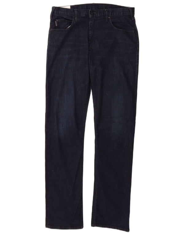 Emporio Armani Mens Straight Jeans W31 L32 Navy Blue Cotton