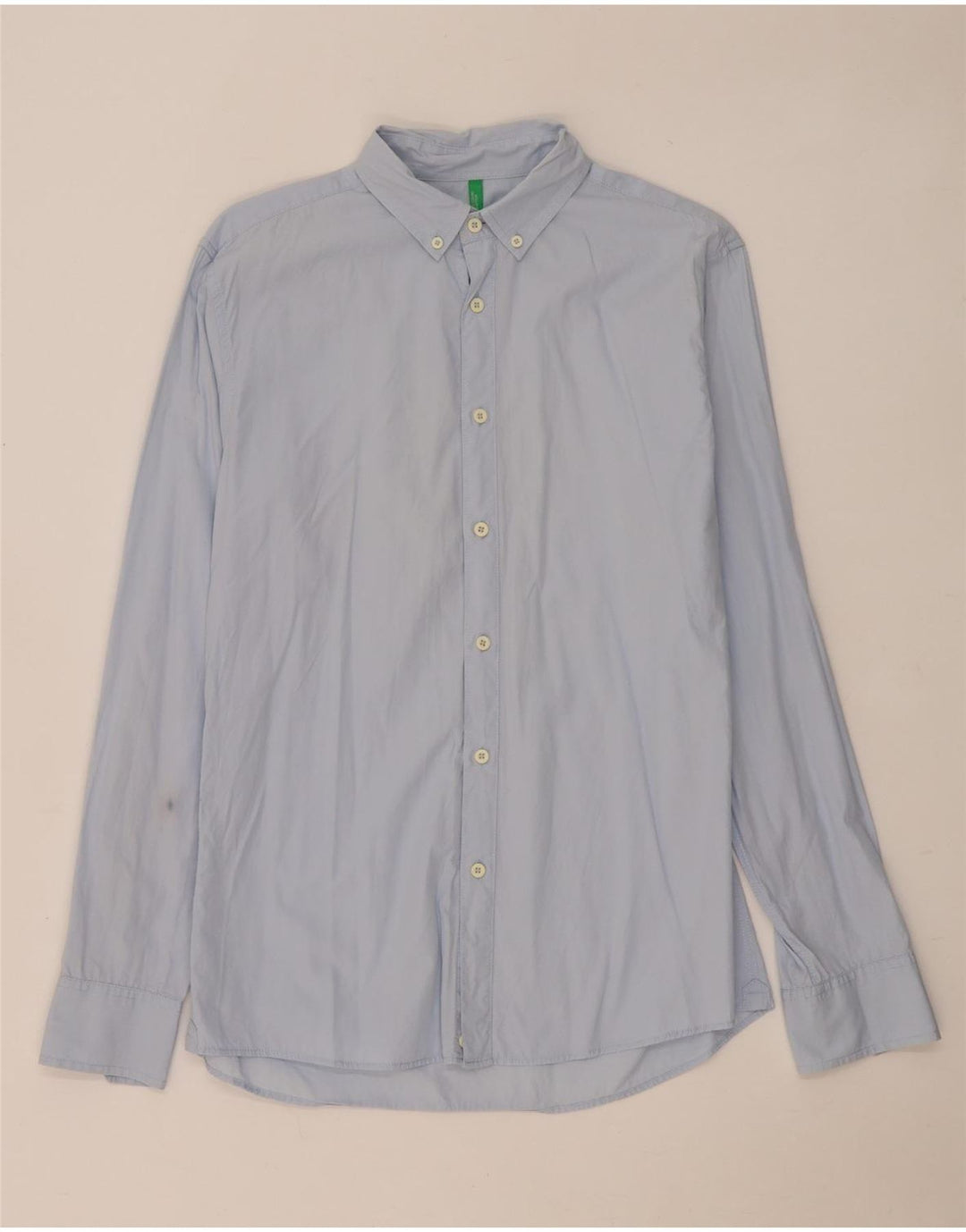 Benetton Mens Shirt Medium Blue
