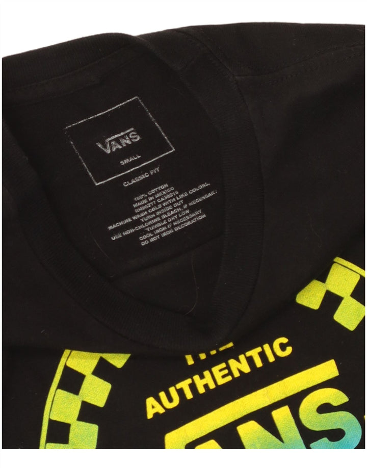 Vans Mens Classic Fit Graphic T-Shirt Top Small Black Cotton