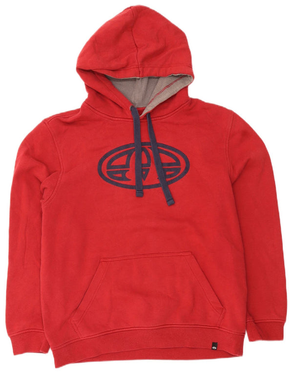 Animal Mens Graphic Hoodie Jumper Large Red Cotton