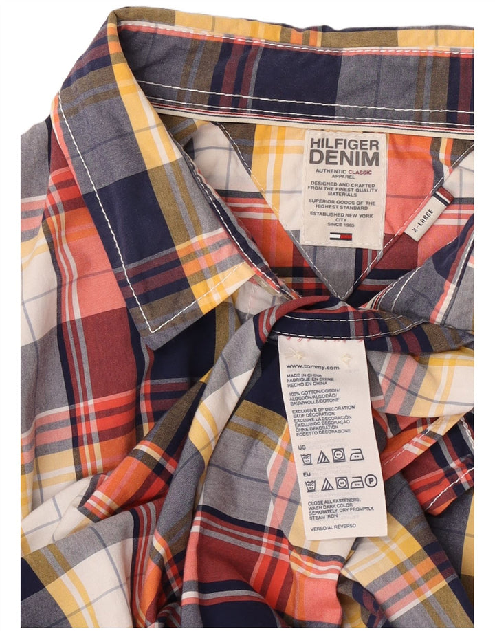 Camicia da uomo Tommy Hilfiger XL in cotone a quadri multicolore