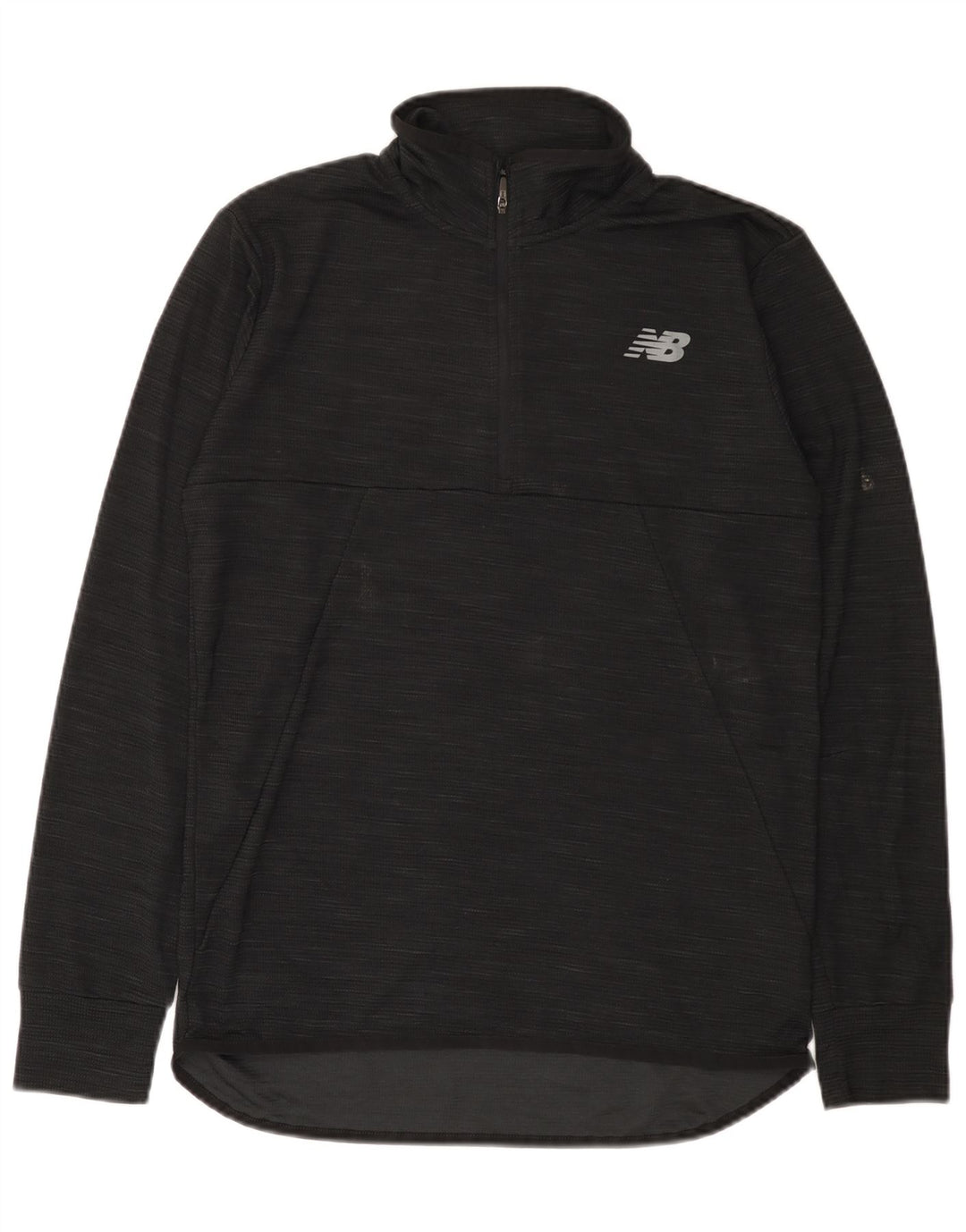 New Balance Mens Zip Neck Pullover Tracksuit Top Medium Black Polyester