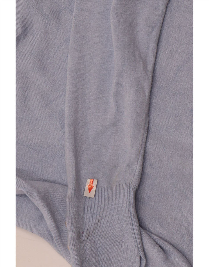 Zara Womens Boat Neck Jumper Sweater UK 12 Medium Blue Viscose