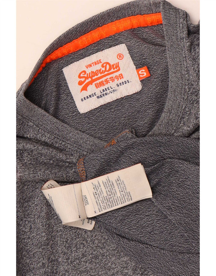 T-shirt męski Superdry, mały, szary, bawełniany w plamki