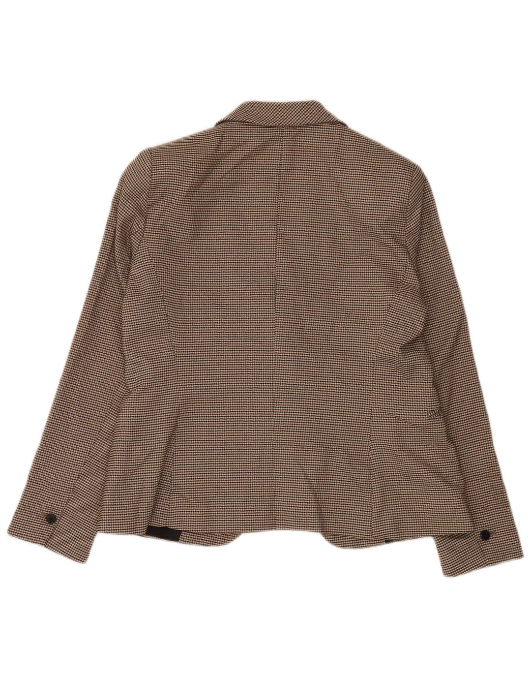 Zara Womens 1 Button Blazer Jacket EU 42 Large Brown Houndstooth