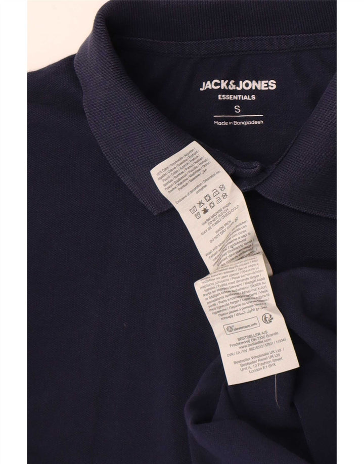 Jack & Jones Mens Polo Shirt Small Navy Blue Cotton