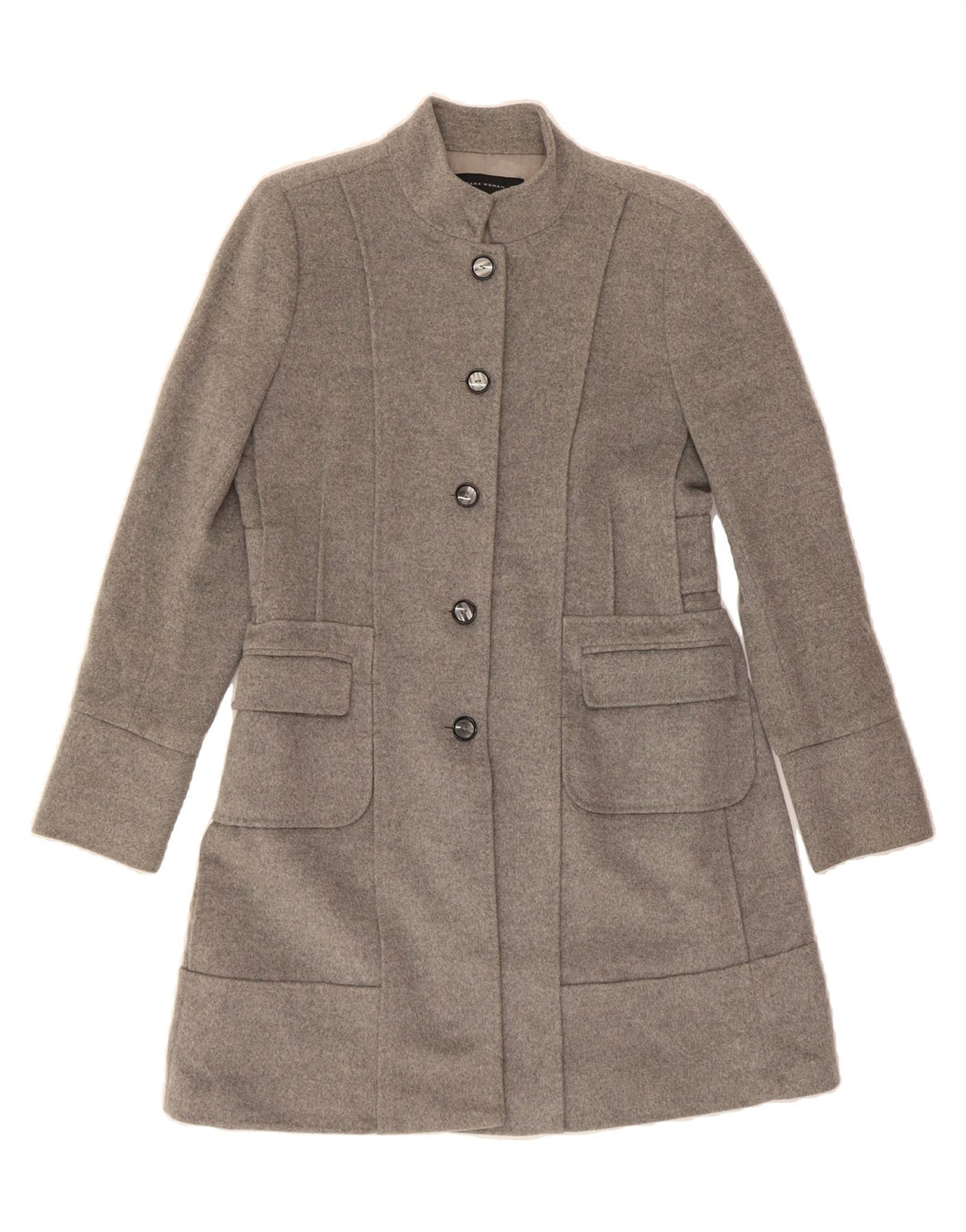 ZARA Womens Overcoat UK 16 Large Grey Wool Vintage Zara and Second-Hand Zara from Messina Hembry 