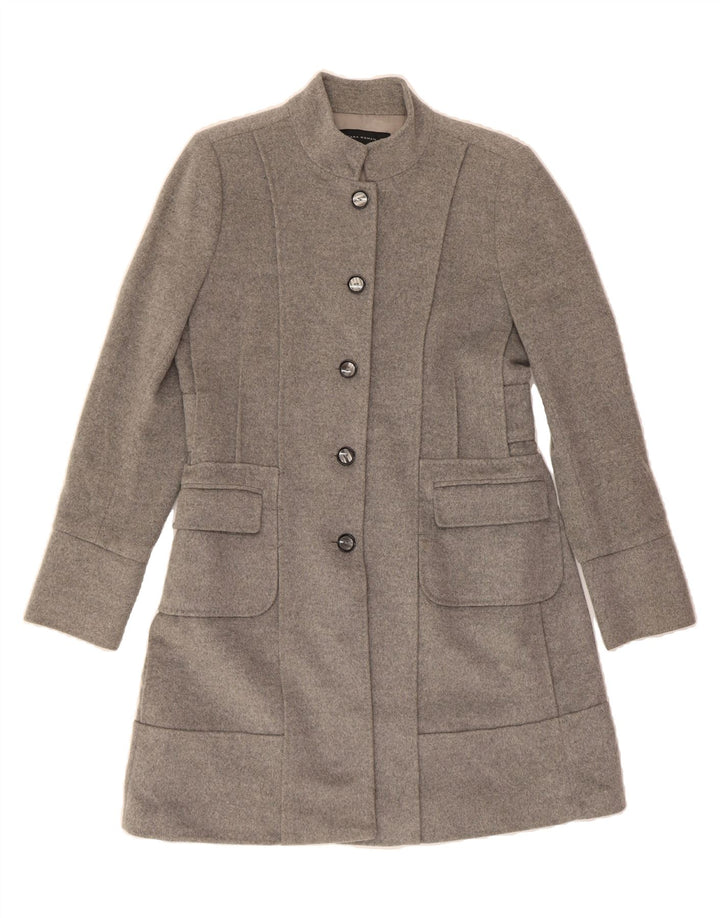 ZARA Womens Overcoat UK 16 Large Grey Wool Vintage Zara and Second-Hand Zara from Messina Hembry 