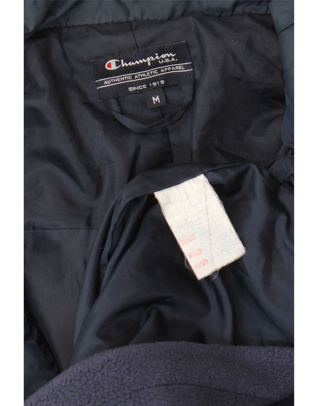 Champion Mens Fleece Jacket UK 38 Medium Navy Blue Polyester