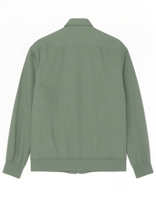 Zara Mens Bomber Jacket UK 36 Pequeno Lyocell Verde