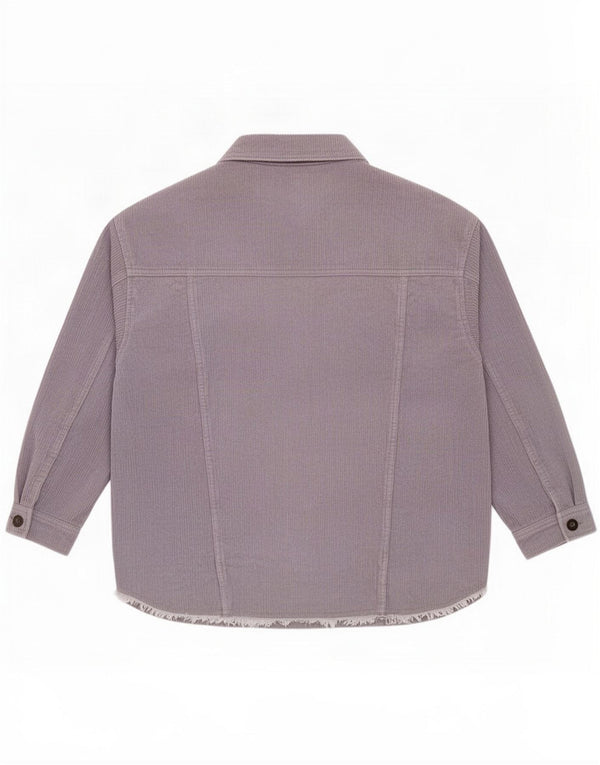 Zara Veste surdimensionnée en velours côtelé pour femme UK 6 XS Violet Coton