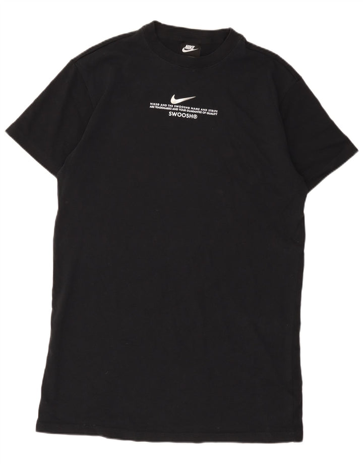 Nike Mens Swoosh Graphic T-Shirt Top Medium Black Cotton