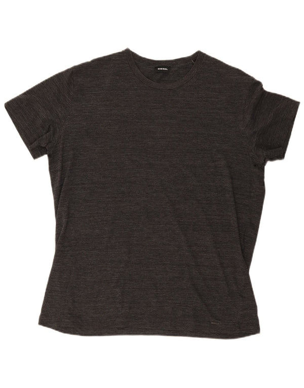 T-shirt da uomo Diesel Top XL in cotone chiazzato grigio