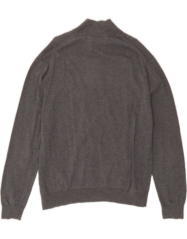 NAUTICA Mens Zip Neck Jumper Sweater Large Grey Cotton Vintage Nautica and Second-Hand Nautica from Messina Hembry 