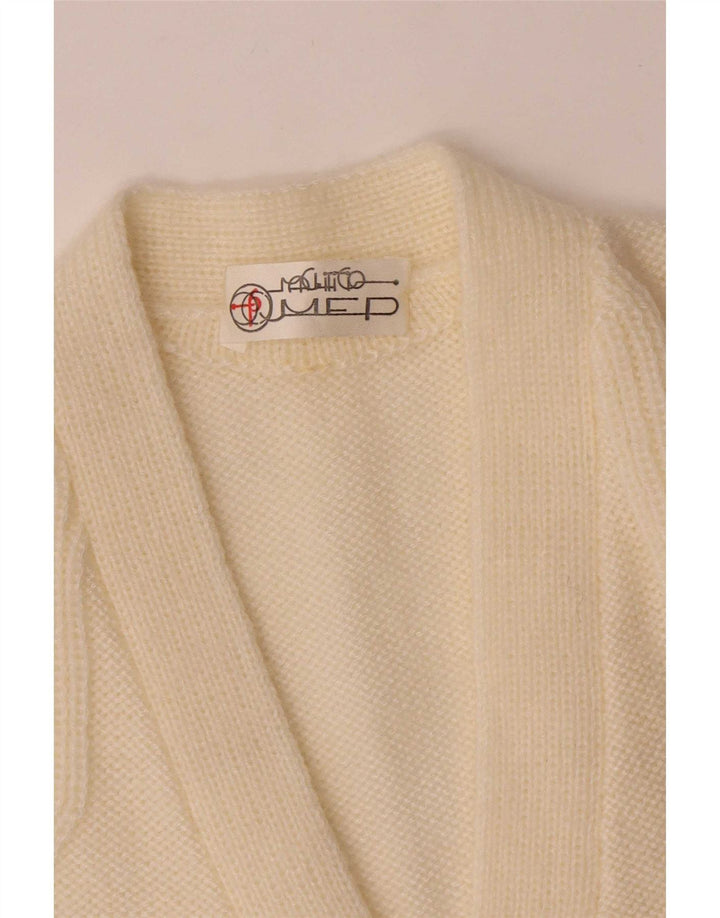 Vintage Womens Cardigan Sweater UK 14 Medium Off White