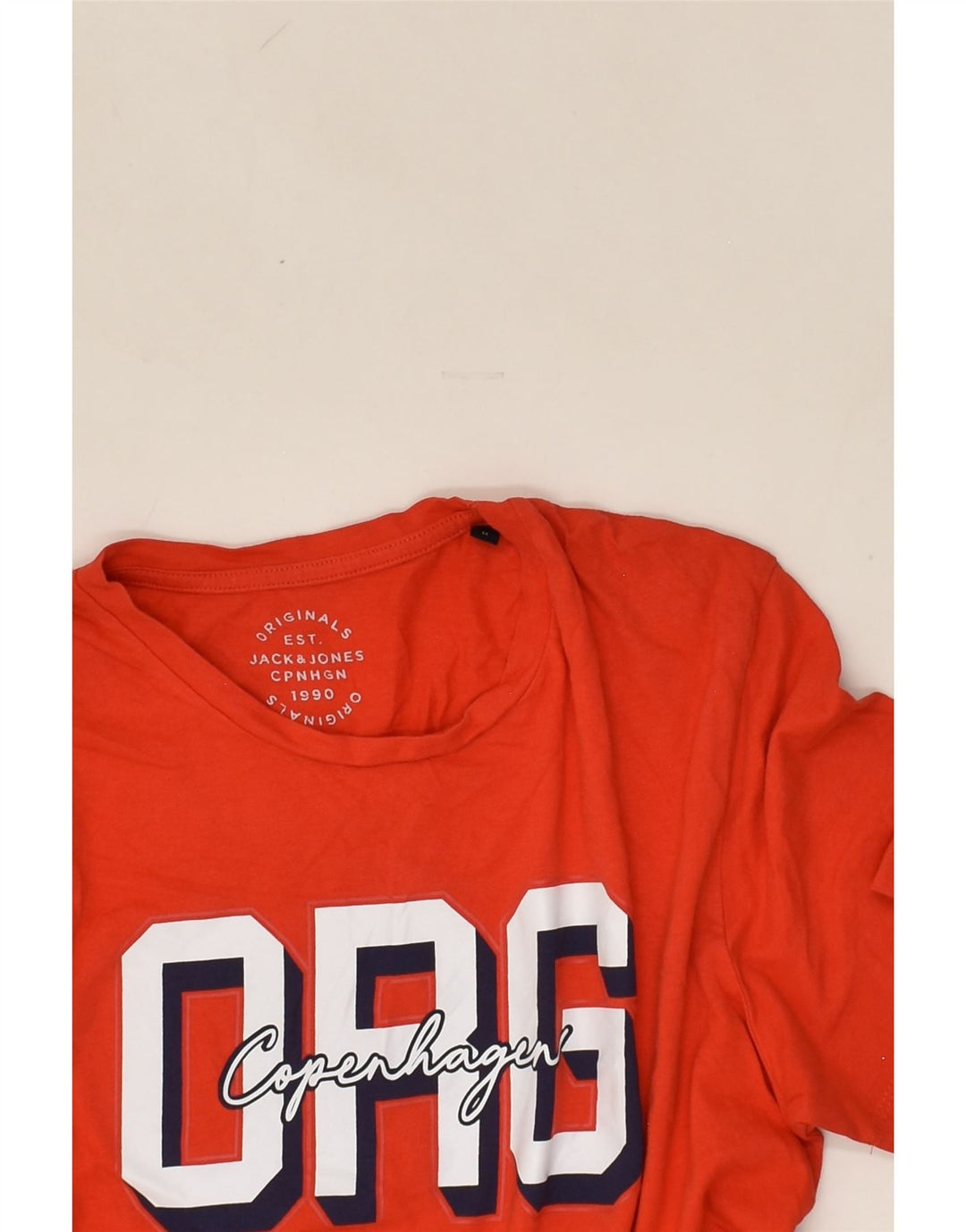 JACK & JONES Mens Graphic T-Shirt Top Medium Red Cotton | Vintage Jack & Jones | Thrift | Second-Hand Jack & Jones | Used Clothing | Messina Hembry 