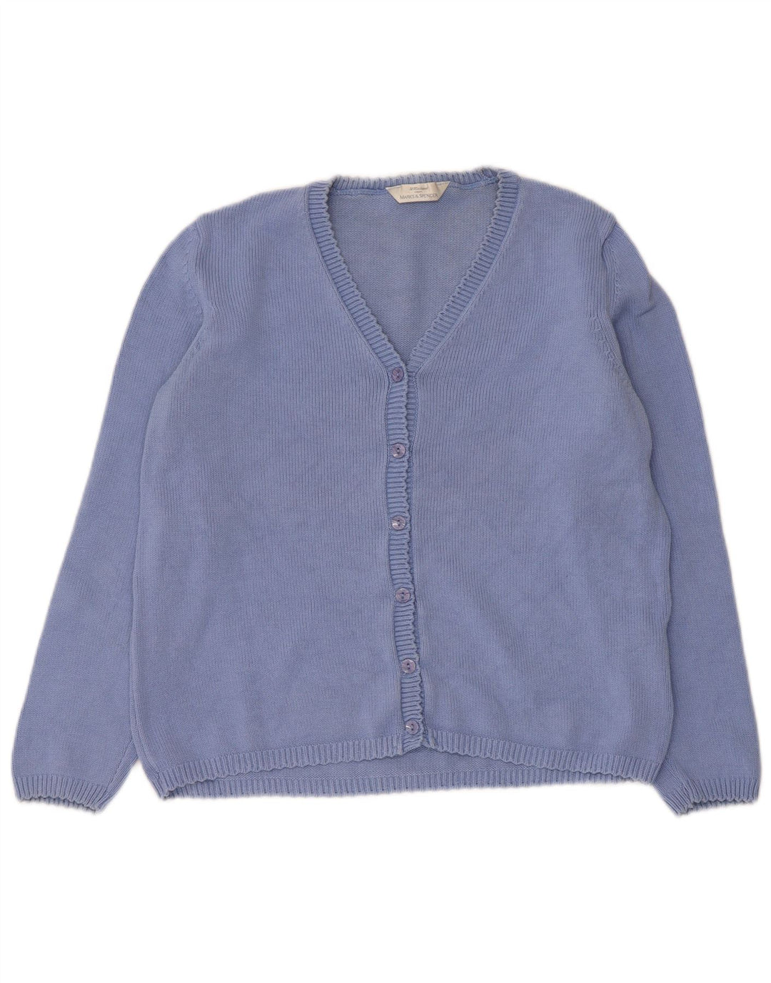 MARKS & SPENCER Maglione cardigan St. Michael da donna UK 12 Blu medio