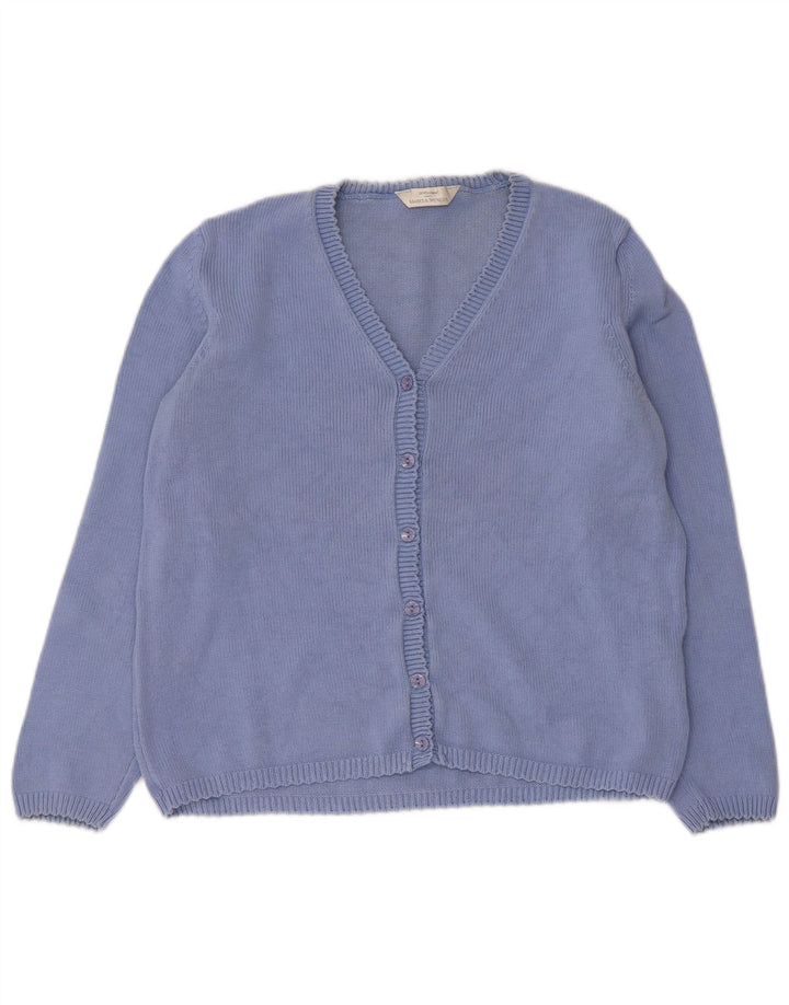MARKS & SPENCER Maglione cardigan St. Michael da donna UK 12 Blu medio