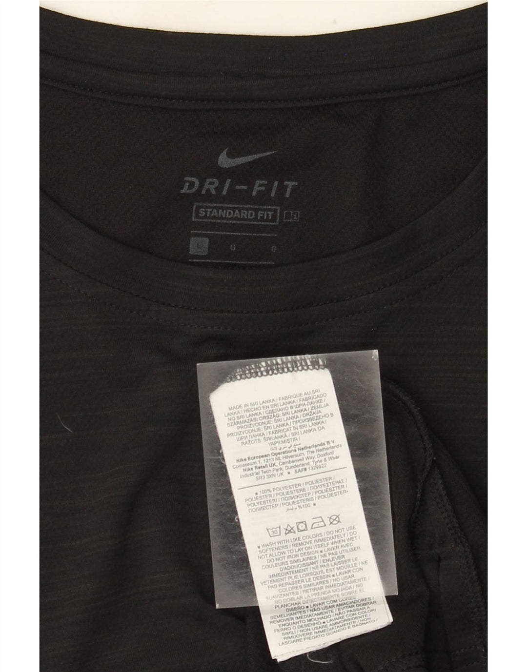 Nike Mens Dri Fit Standard Fit T-Shirt Top Large Black Flecked Polyester