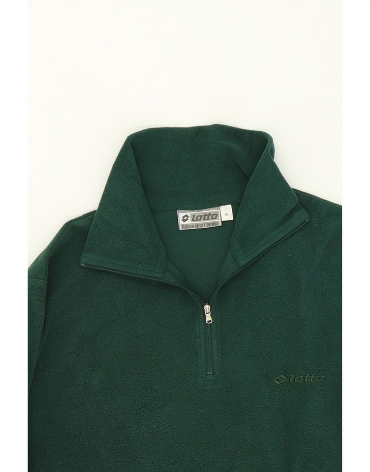 LOTTO Mens Zip Neck Fleece Jumper Medium Green Vintage Lotto and Second-Hand Lotto from Messina Hembry 