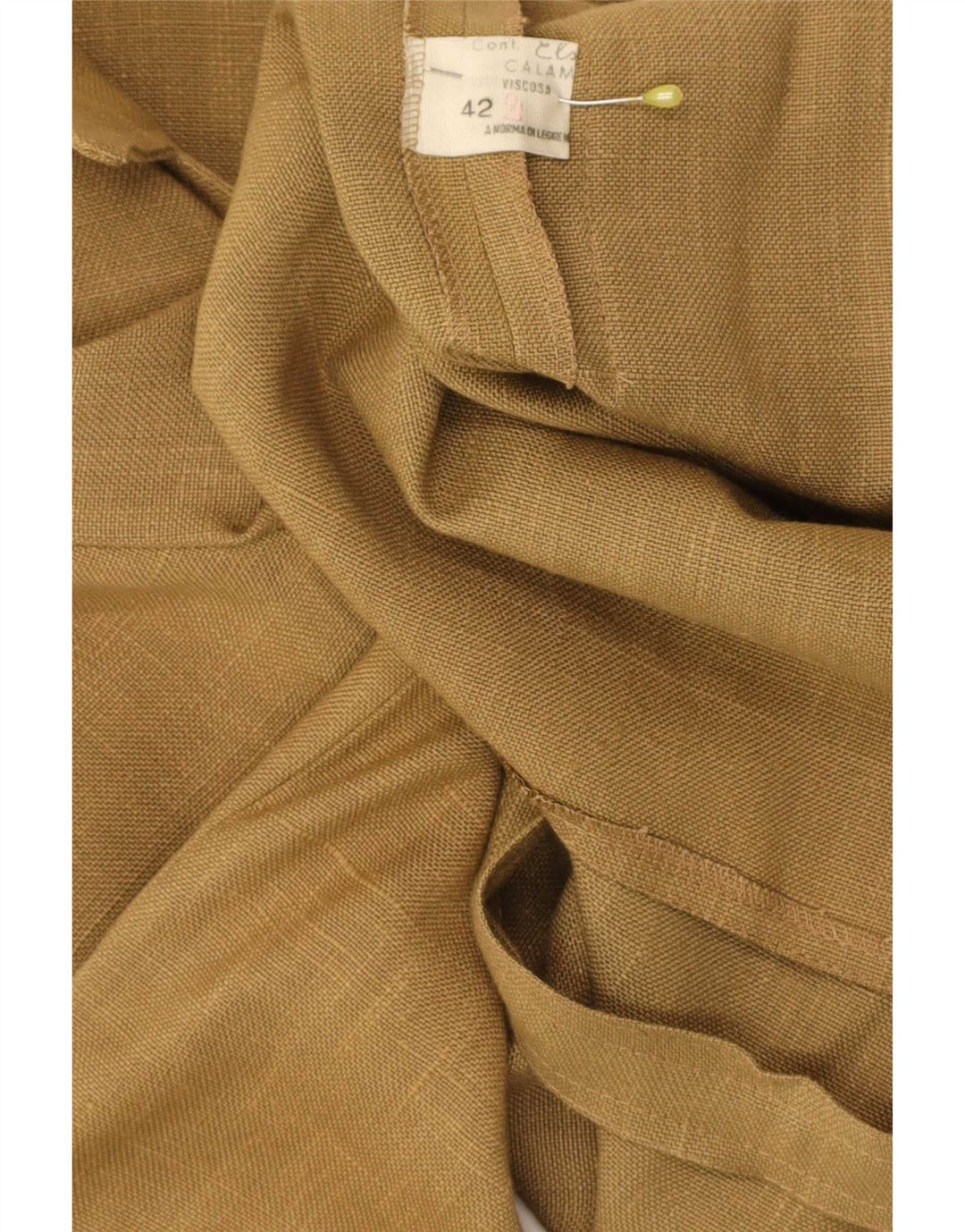 Camiseta feminina vintage IT 42 médio cáqui viscose clássica