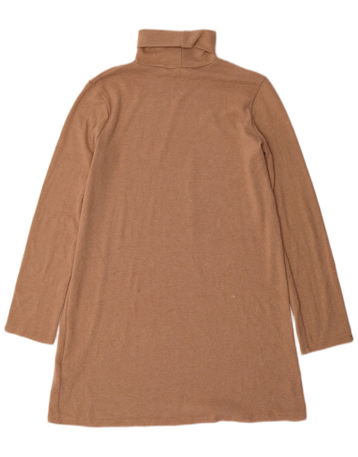 Zara Damen Pulloverkleid UK 14 Mittelbraunes Polyester