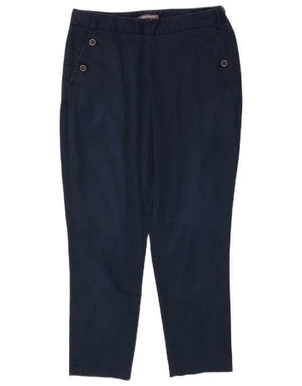 Laura Ashley Womens Slim Casual Trousers UK 12 Medium W32 L27 Navy Blue