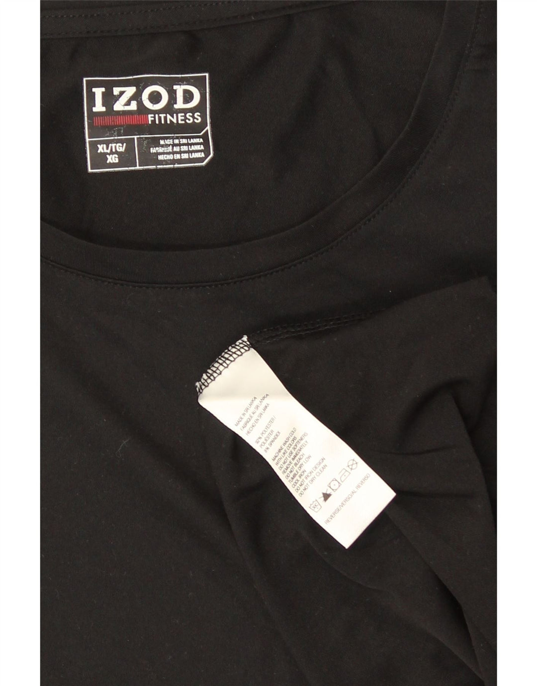 Izod Womens T-Shirt Top UK 18 XL Black Polyester