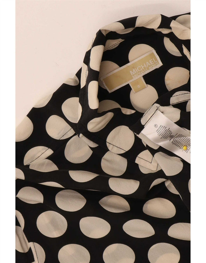 Michael Kors Womens Longline Oversized Shirt UK 10 Small Black Polka Dot