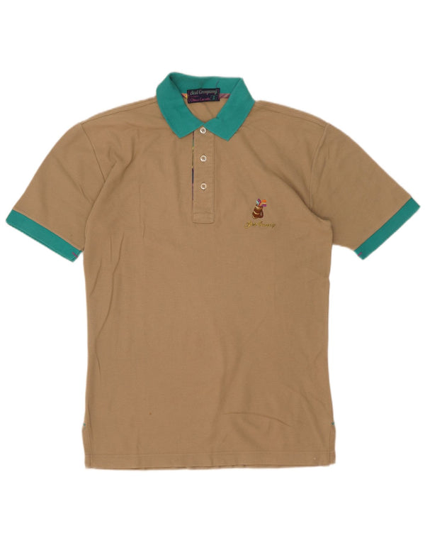Best Company Herren Olmes Carretti Poloshirt Small Beige Colourblock Baumwolle