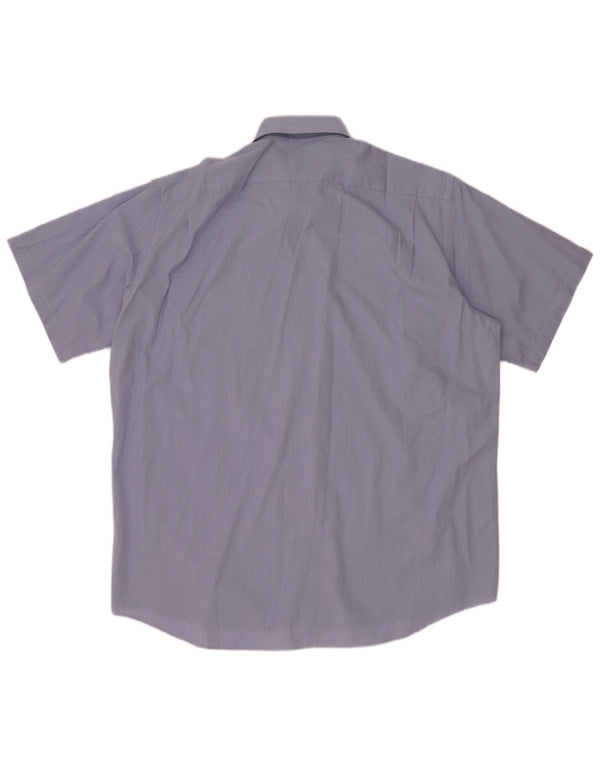 Camisa Lacoste Hombre Manga Corta Talla 41 Algodón Azul Grande