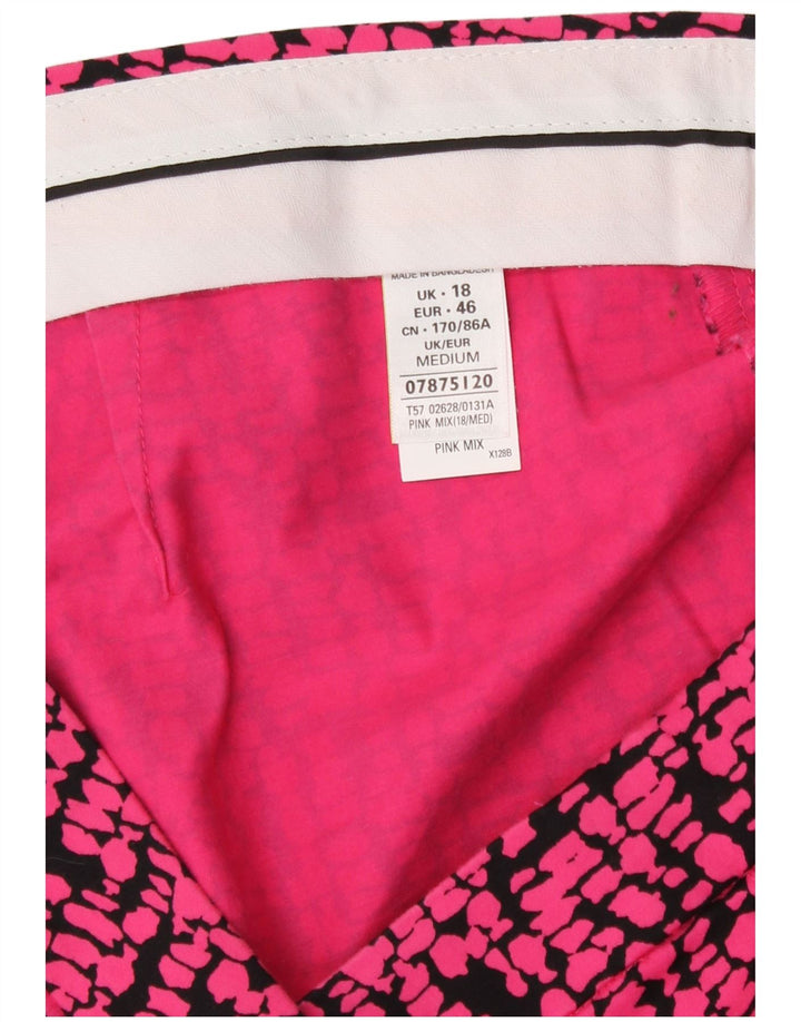 Marks & Spencer Womens Abstract Pattern Cropped Trousers UK 18 XL W38 L25 P