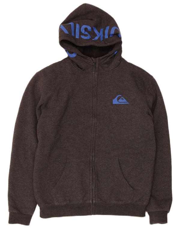 Quiksilver Felpa con cappuccio con zip grafica da donna UK 18 XL Cotone grigio