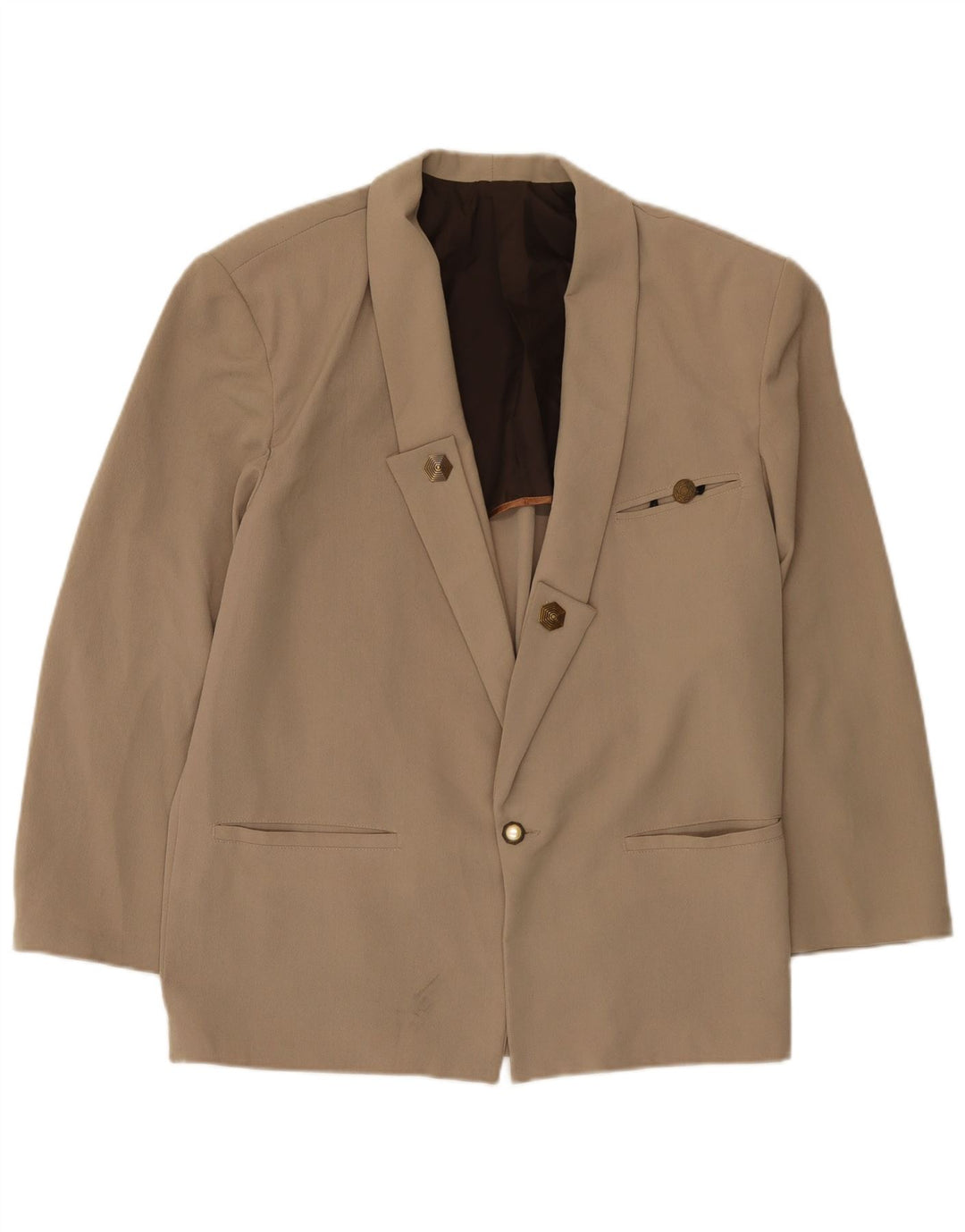 Blazer Vintage pentru bărbați cu 1 nasture UK 38 Medium Beige Viscose