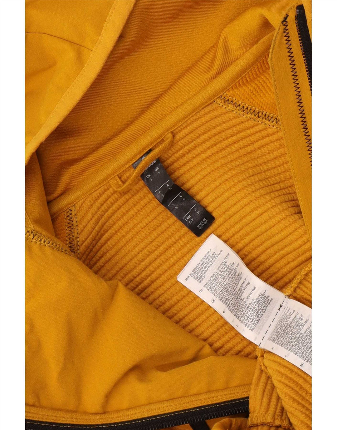Maglione con cappuccio e zip da uomo Adidas piccolo in poliestere giallo