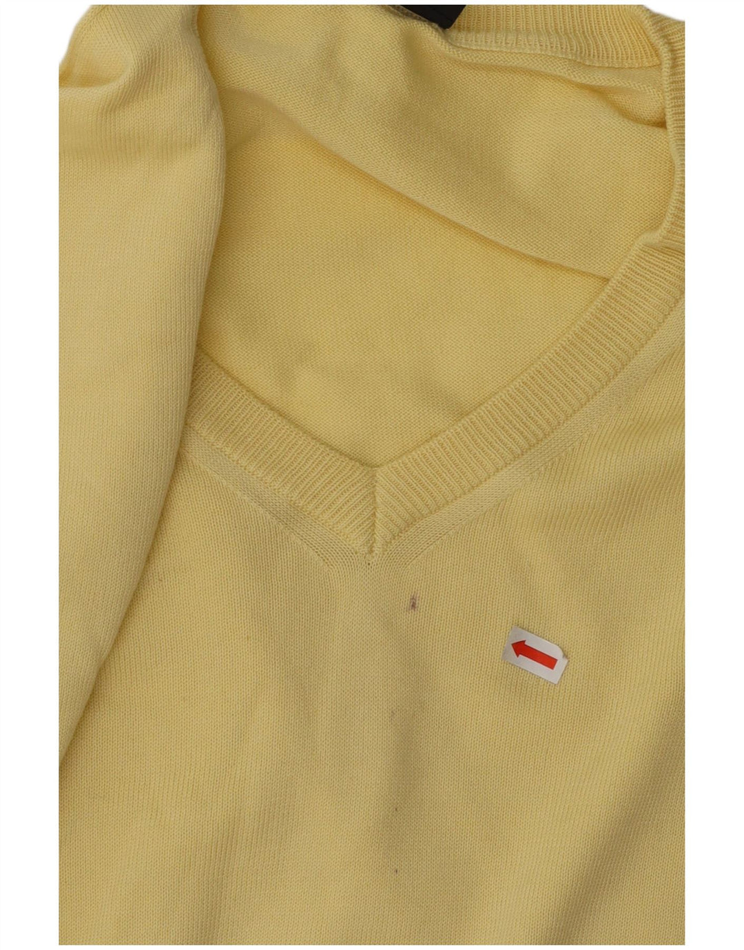 Suéter masculino HUGO BOSS com decote em V IT 54 XL algodão amarelo