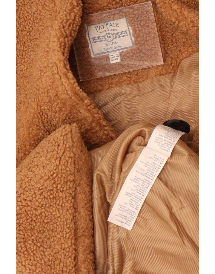 Fat Face Womens Teddy Bear Overcoat UK 12 Medium Beige Polyester