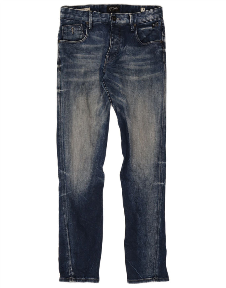 Jack & Jones Mens Mike Straight Jeans W29 L32 Blue Cotton