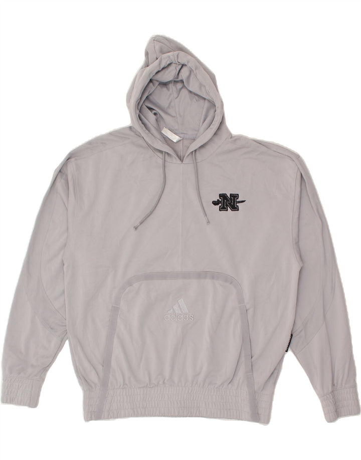 ADIDAS Mens Hoodie Jumper Medium Grey Polyester Vintage Adidas and Second-Hand Adidas from Messina Hembry 