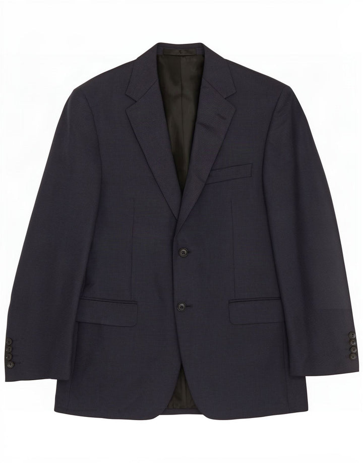 Marks & Spencer Giacca corta da uomo UK 38 Medium Navy Blue Pied de poule