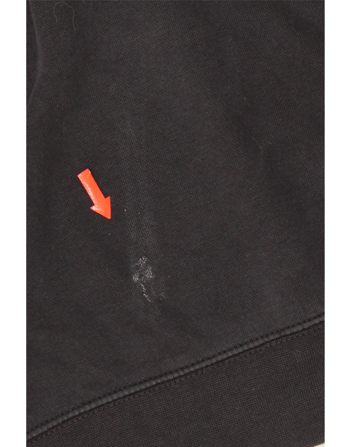 Nike Womens 1/4 Zip Oversized Sweatshirt Jumper UK 16 Large Black Cotton