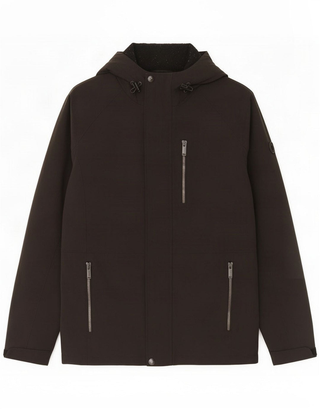 Calvin Klein Giacca a vento con cappuccio da uomo UK 36 Small Nero Poliestere