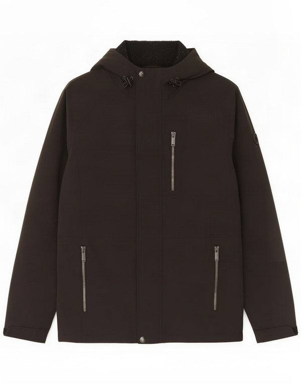 Męska kurtka wiatrówka z kapturem Calvin Klein UK 36 Small Black Poliester